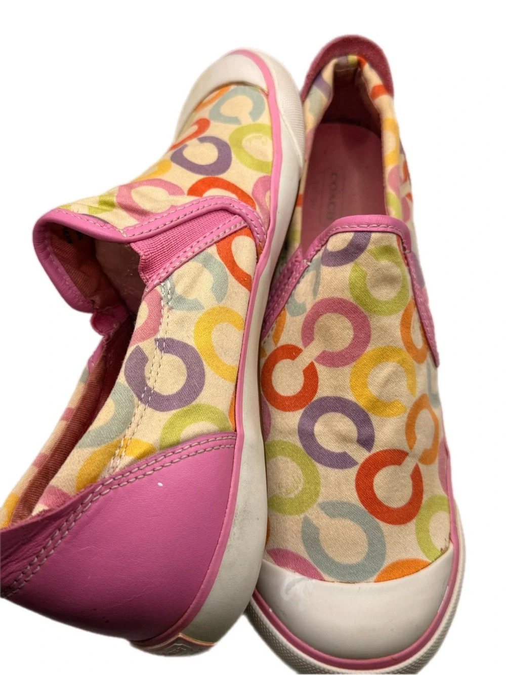 Coach | Beale Multicolor Signature C Slip-On Sneakers Y2K Vintage Pink Trim
